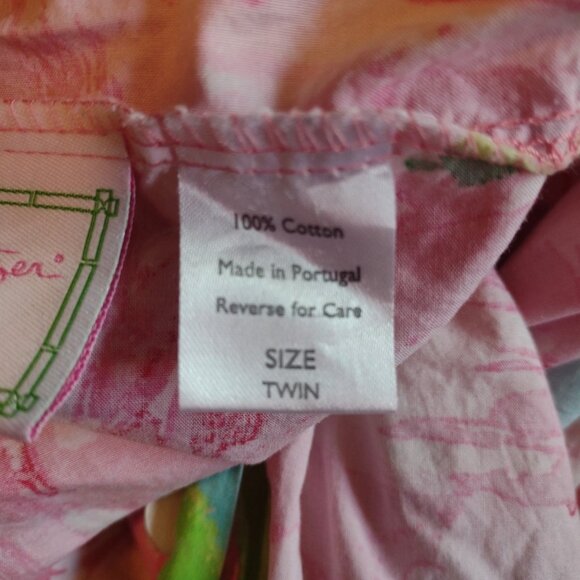 Lilly Pulitzer Garnet Hill TWIN DUVET First Impressions Hotty Roses *SEE - Picture 12 of 12